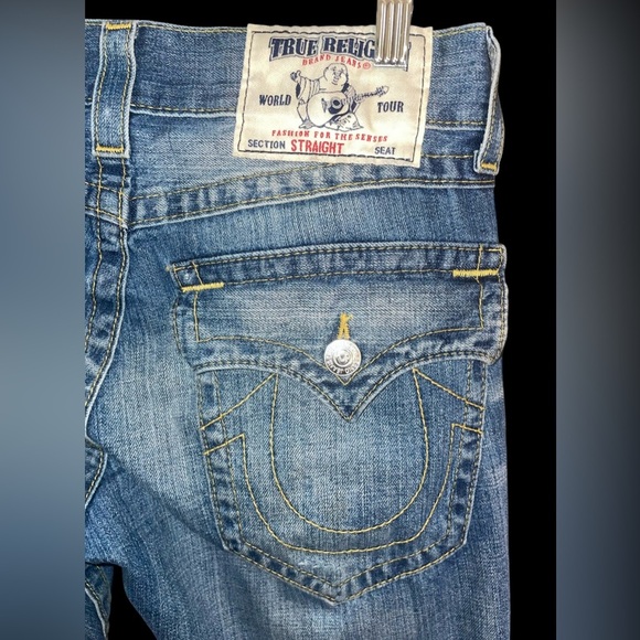 True Religion Denim Jeans Distressed Straight Men's Size 30 - Picture 8 of 10